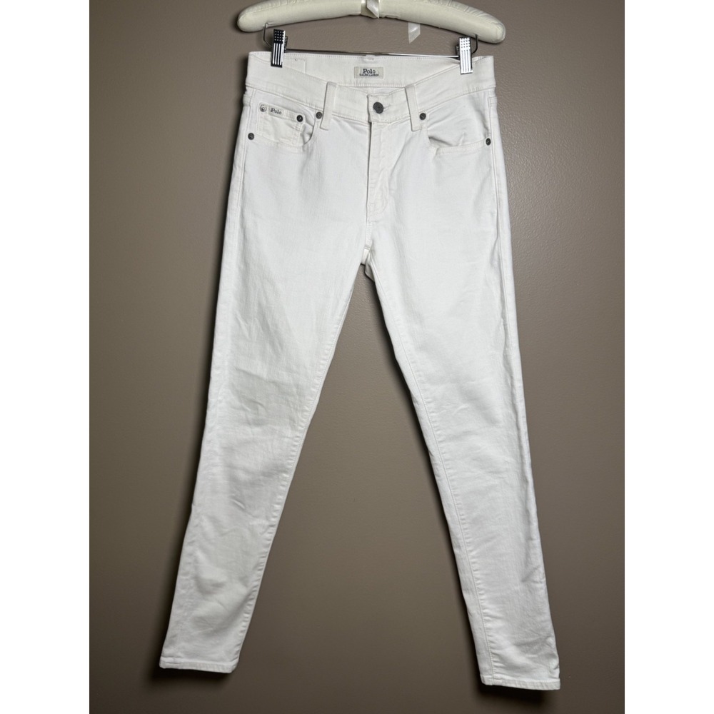 Polo Ralph Lauren Women White The Tompkins Skinny Jeans Size 27 Slim Mid Rise